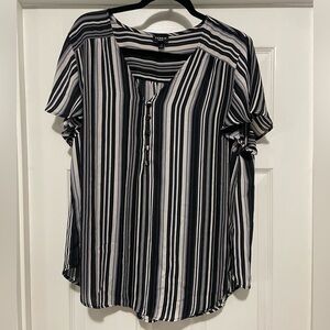 🌈3/$13 Torrid🌈 Torrid Black and White Striped Blouse